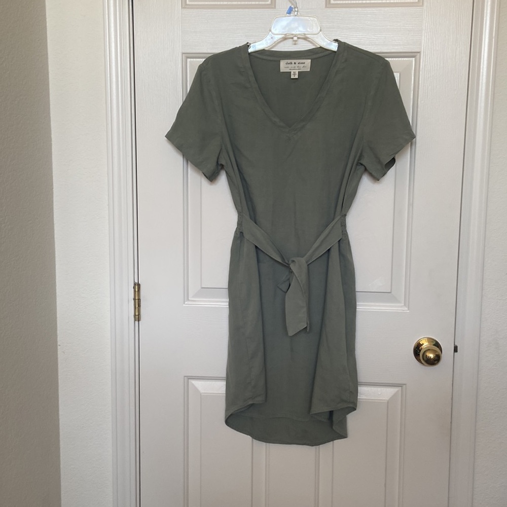 Anthropologie CLOTH and STONE Liv- tie front mini dress - Picture 8 of 9